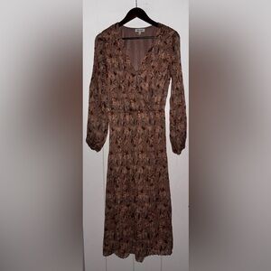 VTG Mila Mae Plisse Floral Tiered Dress Women L Mature Classic Elegant Formal‎